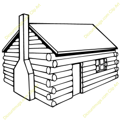 Log Cabin Clipart Black And White | Free download best Log ...