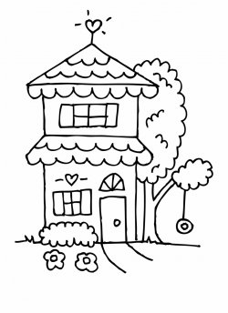 Image Library Stock House Black And White Clipart - Cute ...