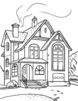 Best House Clipart Coloring Black White #29986 - Clipartion.com