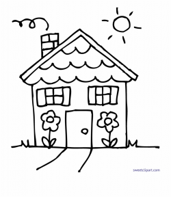 Cute House 3 Coloring Page Clip Art - Home Childcare, Transparent ...