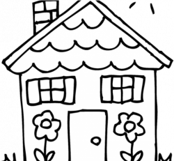 White House Clipart House Number - House Line Drawing Art - Png ...
