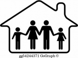 Family House Clip Art - Royalty Free - GoGraph