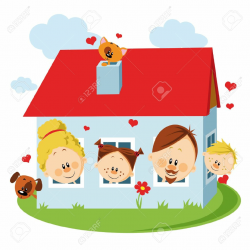 Happy family house clipart » Clipart Station