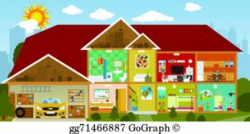 Inside The House Clip Art - Royalty Free - GoGraph
