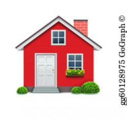 Red House Clip Art - Royalty Free - GoGraph