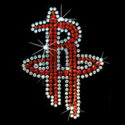 Women\'s Houston Rockets Black Primary Logo Bling Racerback Tank Top