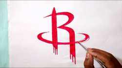 How to draw the Houston Rockets logo