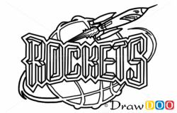 How to Draw Houston Rockets, Basketball Logos