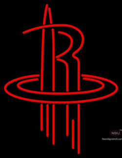 Houston Rockets Alternate Pres Logo NBA Real Neon Glass Tube Neon Sign