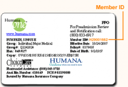 Humana ID Card Examples