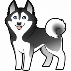 Cartoon Siberian Husky / Alaskan Malamute Cutout | Zazzle ...