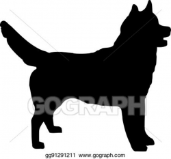 Vector Stock - Husky silhouette. Clipart Illustration ...