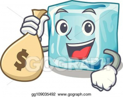 Vector Art - With money bag ice cubes shape on the cartoon ...
