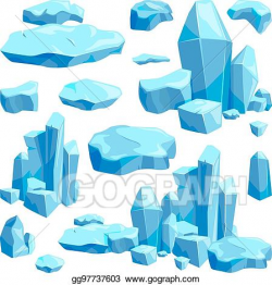 EPS Vector - Broken pieces of ice. game design vector ...
