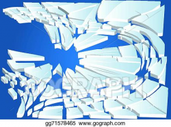 Vector Art - Broken ice on blue water. Clipart Drawing ...