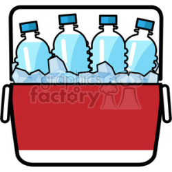 cooler full of ice cold water icon clipart. Royalty-free clipart # 398205