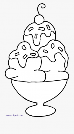 Ice Cream Sundae Coloring Page Clipart Sweet Clip Art - Ice ...