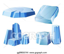 Clip Art Vector - Ice rock, iceberg or icy frozen snow ...