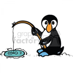 penguin ice fishing clipart. Royalty-free clipart # 133283