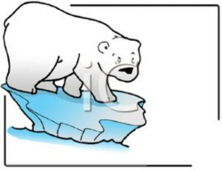 Clipart Picture: A Polar Bear on a Piece of Ice
