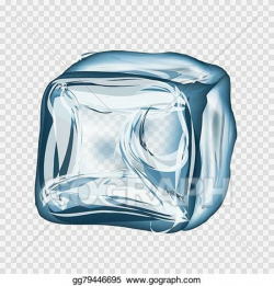 Vector Art - Transparent ice cube in blue colors. EPS ...