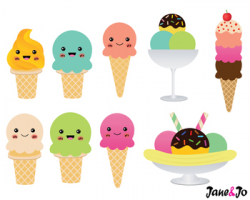 Ice Cream Clipart,Ice cream cone Clip art,Kawaii Ice Cream,dessert sweet  clipart