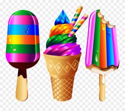 Glaces Ice Cream Clipart, Rainbow Bubbles, Color Vector, - Clip Art ...