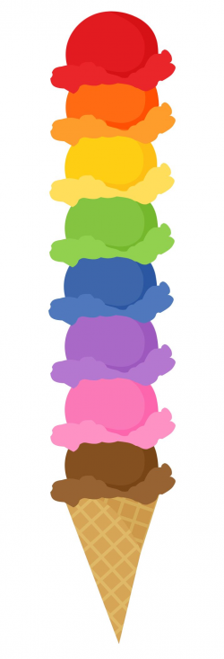 Rainbow Ice Cream Clipart - Clip Art Library