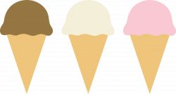 Three Ice Cream Cones - Free Clip Art