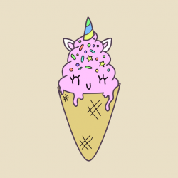 pink unicorn icecream ice cream horn cone