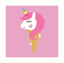 \'Cute Unicorn Ice Cream\' Art Print by LGBTIQ