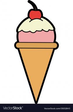 Ice cream cone with cherry on top icon image
