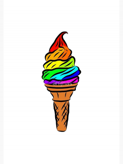 Rainbow Swirl Ice Cream Cone Waffle Yummy Rainbow Icecream | Spiral Notebook
