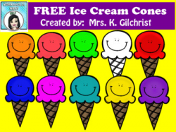 (FREE) Rainbow Smiley Ice Cream Cones