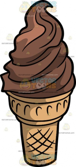 Chocolate Soft Serve Ice Cream In A Cone : A brown swirl of ...