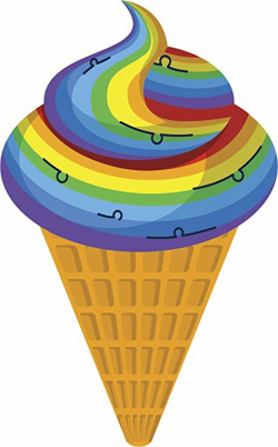 Amazon.com: Simple Rainbow Soft Serve Ice Cream Cone Cartoon ...