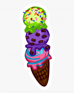 Icecream Clipart Triple Scoop - Penguin With Ice Cream ...