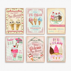Retro Ice Cream Signs 50s Ice Cream Sundaes Diner in 2019 ...