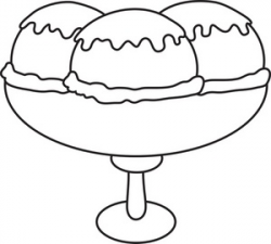 Ice cream black and white ice cream sundae bowl clipart ...