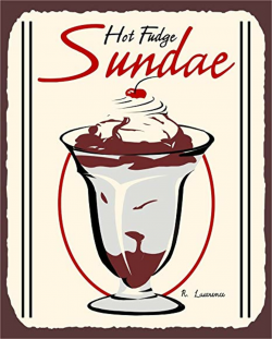 Amazon.com: Vintage Metal Art Hot Fudge Sundae Ice Cream ...