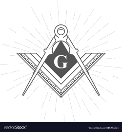Freemason symbol - illuminati logo with compasses
