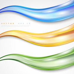 Vector Set Of Color Abstract Wavy Design Elements Yellow ...