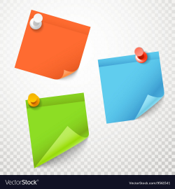 Blank color stickers set on transparent background