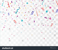 Colorful bright confetti isolated on transparent background ...