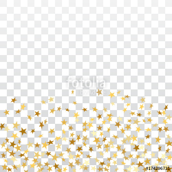 Gold stars falling confetti isolated on white transparent ...