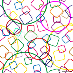 Seamless pattern of colored intersecting squares and circles ...