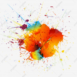 Grunge Style Modern Splash Splatter With Multicolored Tone ...