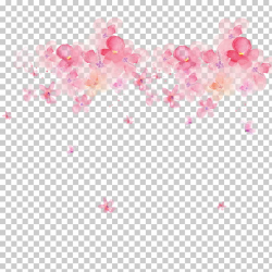 Watercolor painting Transparency and translucency, Pink ...