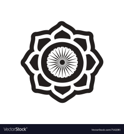 Stylish black and white icon Indian symbol