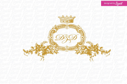 Royal wedding logo, royal wedding monogram, gold custom ...